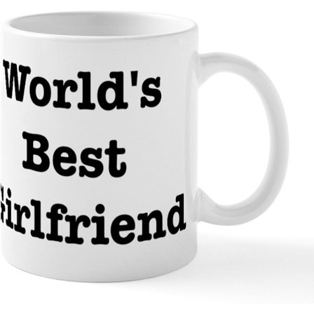 Världens Bästa Flickvän Mugg 325 ml Keramisk Kaffemugg-Vit - Världens Bästa Flickvän Mugg