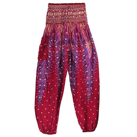 Boho Yoga Bukser til Kvinder - Printede Pilates Bukser med Løs Pasform og Baggy Harem Stil - Perfekt til Strand, Yoga, Dans og Mere