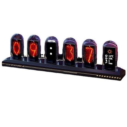 LED Nixie Tube Klokke IPS Fargeskjerm Digital Klokke DIY Analog Digital Tube WiFi Tid Skrivebord