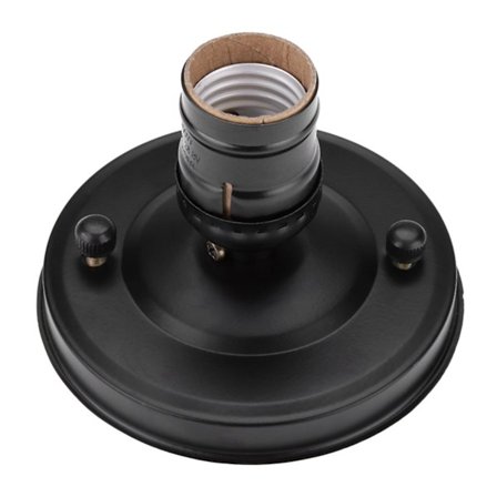 E26/E27 Vintage Industrielt Loft/Væglampe Base Holder Pendel Pære Lampe Skruefatning Sort