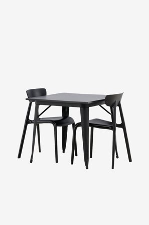 Venture Home - Matgrupp Tempe med 2st matstolar Ursholmen - Svart - Matgrupp 2 personer - Från Homeroom
