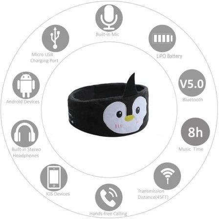 Bluetooth 5.0 Sovhörlurar / Sömnmask med Bluetooth-hörlurar Svart—pa