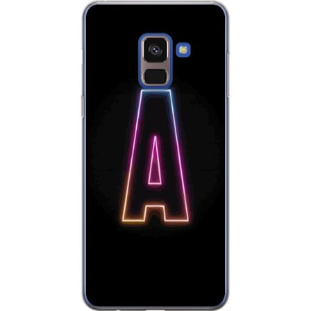 Yhteensopiva Puhelinkuori Samsung Samsung Galaxy A8 (2018) Minimalistinen neonkirjain A sateenkaarenvärisessä valossa mustaa taustaa vasten modernis