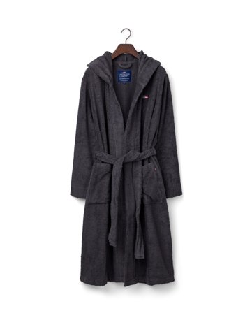 Lexington Unisex cotton blend hoodie robe, charcoal