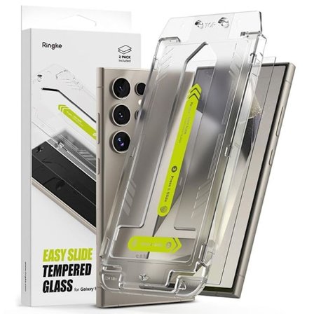 [2-Pack] Ringke Galaxy S24 Ultra Härdat Glas Skärmskydd Easy Slide - Clear