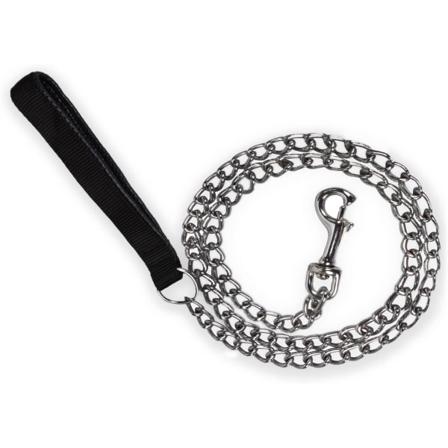 S-Leash Hundekæde (120cm) Stålkæde Metal Hund Solid PU Læder