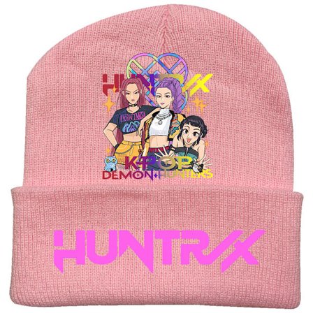 KPOP DEMON HUNTER omkransende strikket hat krøllet uldhat trykt beanie hat udendørs kold hat voksen