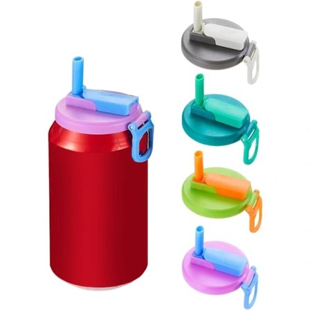 4 st Burklock med sugrör, silikon, dryckesburksförslutningar, burklock med sugrör, burkskydd för lemonad, cola