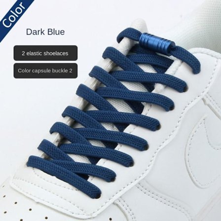 No Tie Skolisser Metalllås Lisser NAVY