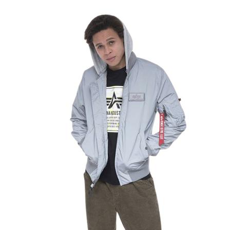 Alpha Industries Ma-1 LW Hood Reflective 116107 571 S Jakke Grå, Herre
