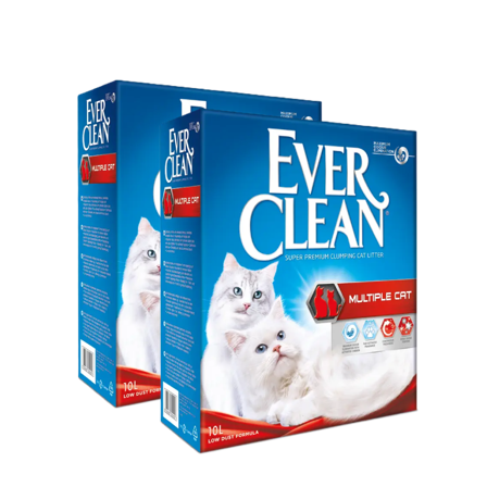 Ever Clean - Multiple Cat - Cat Litter 10 L x 2 - Katt - Kattesand & kattestrø - Klumpdannende kattesand - ZOO.no