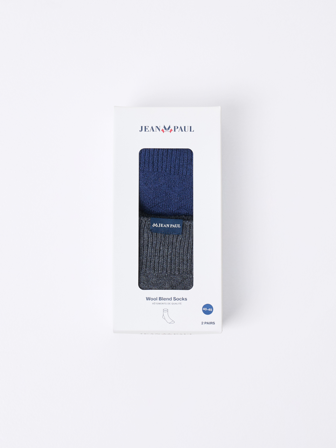 MATCH - Noland 2 pk sokker - Jean Paul - Str. 40-45 - Herre - Pysjamas & Undertøy - Blå - 50% ull, 42% akryl, 5% polyamid, 3% elastan