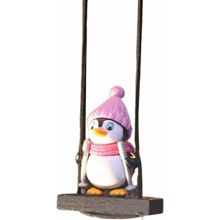 Swing Duck Bil Ornament, Sød Pingvin Bil Charms Dekoration Svingende Pingvin Bil Hængende Ornament Bakspejl Hængende Tilbehør