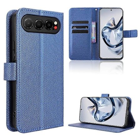 Kompatibel Kompatibel med ZTE nubia Air Læder Wallet Case med Rem Diamant Tekstur Telefon Cover