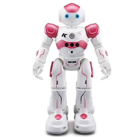 Barnerobot for barn, oppladbar smart robotleke (rosa)