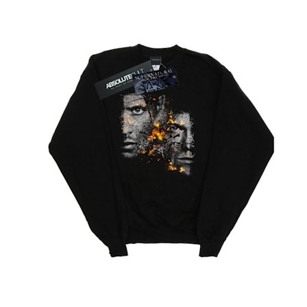 Supernatural Dam/Damer Sam Och Dean Eld Sweatshirt M Svart