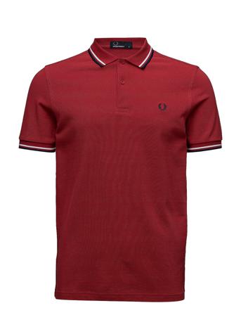 Twin Tipped Fp Shirt Polos Short-sleeved Röd Fred Perry