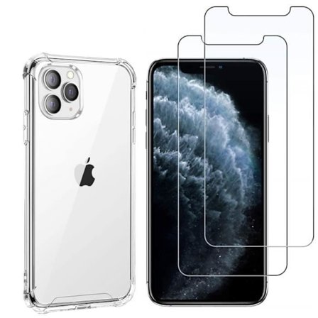 Stødabsorberende coque til iPhone 11 PRO og 2 hærdede glas beskyttelsesfilm til skærm Phonillico