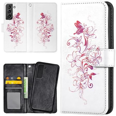 Samsung Galaxy S22 - Plånboksfodral Blommor & Fjärilar Multifärg