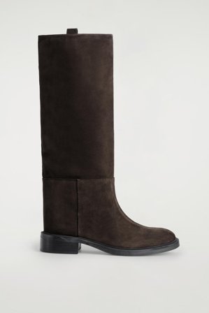 COS Women's Suede Riding Boots in Brown