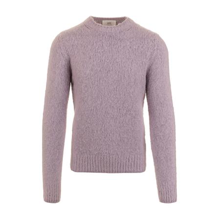 Ami Paris Round-neck Strik Lilla, Herre Strik