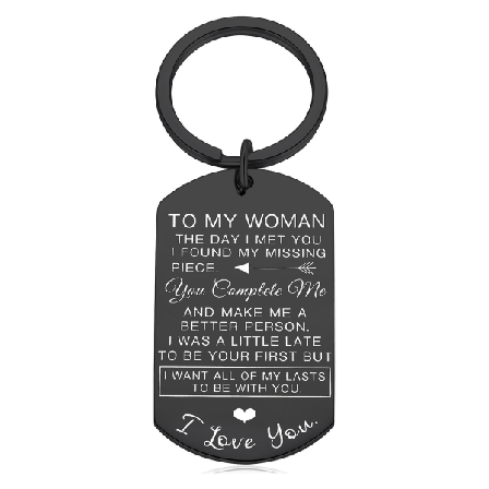 Miehelleni/naiselleni ystävänpäivä ruostumattomasta teräksestä valmistettu avaimenperä vuosipäivälahja pariskunnalle armeijan merkki TO MY WOMAN