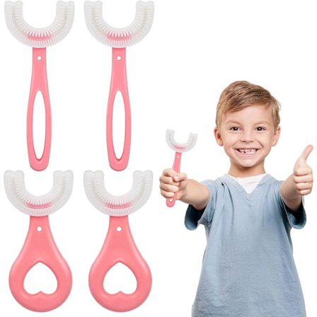 4 st barns tandborste U-formad, matkvalitet mjuk silikon