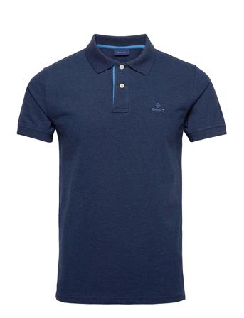Contrast Collar Pique Ss Rugger Polos Short-sleeved Blå GANT
