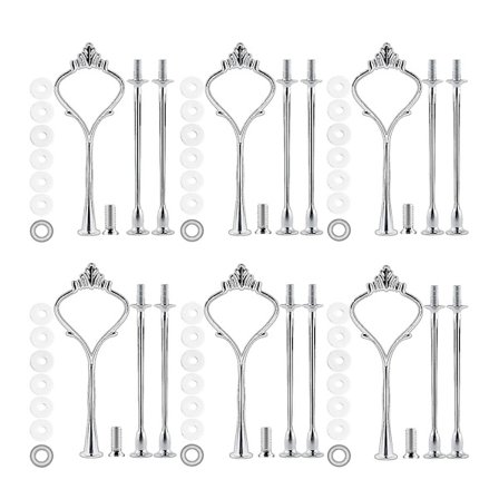 6 Set Bricka Hårdvara För Tårtställ 3 Tier Tårtställ Passande Hårdvara Hållare För Bröllop Och Fest