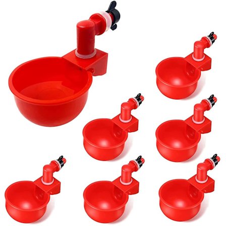 6 stk Automatisk Kylling Drikkere Forbruksvarer Skåler Kopper Plast Skål, Fjærfe Vann Dispensere Automatiske Drikkvann Kopper For Kyllinger Vaktel 