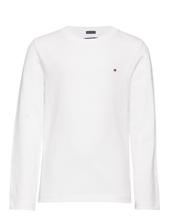 Boys Basic Cn Knit L/S T-shirts Long-sleeved T-shirts Hvit Tommy Hilfiger