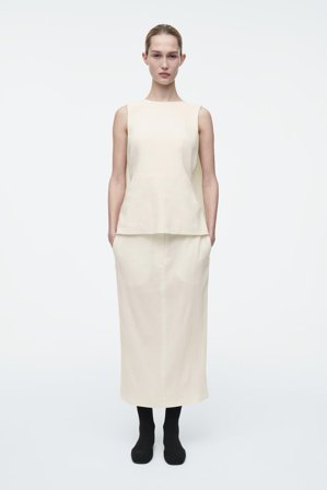 COS Femme Haut Flou À Dos Ajouré in Beige