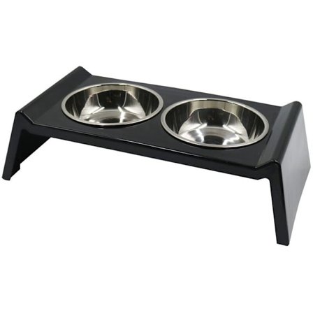 Förhöjd skål för husdjur, dubbla förhöjda hundskålar för vatten