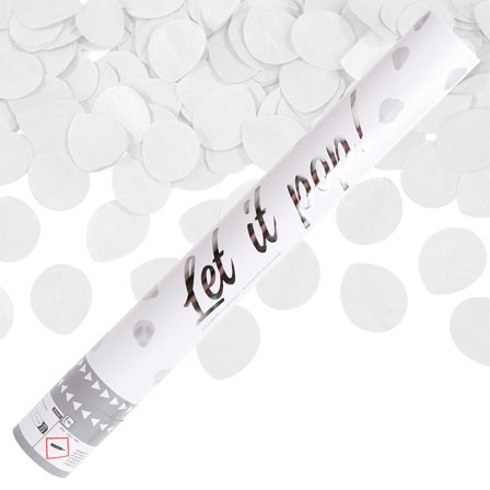 Konfettirør Rosenblade Hvid 40 cm