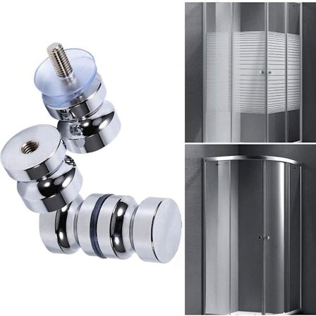 2 par rustfrie skyvedørsknotter for dusjdører i glass, håndtak for dusjdører i bad, kjøkken, hjemmekontor, hotell med skruer