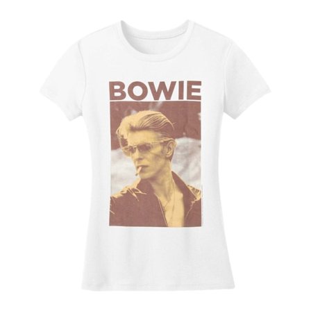 David Bowie Unisex Smoking T-shirt XXL Vit