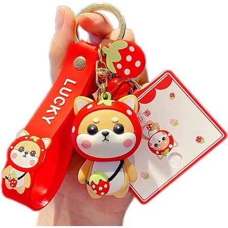 Søt Shiba Inu Nøkkelring for Damer, Kreativt Nyttårsgave, Dyr Smykke, Bilnøkkelheng, Metall Nøkkelring