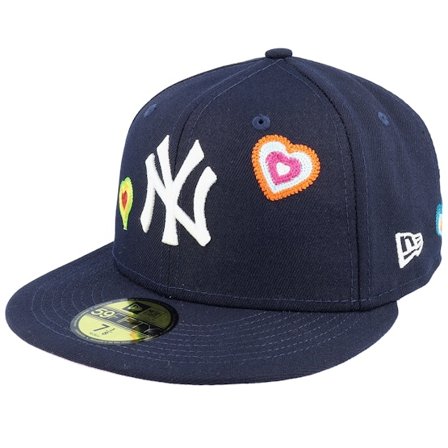 New Era - MLB Azul fitted Boné - New York Yankees 59FIFTY Chainstitchheart Navy Fitted @ Hatstore