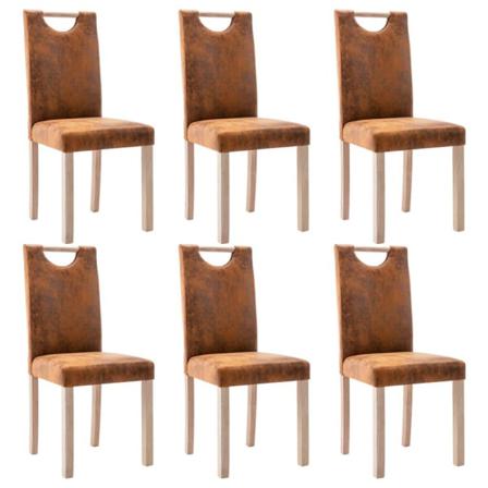 Vidaxl Matstolar 6 St Brun Konstmocka Brun