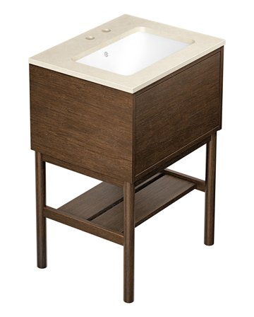 Gustavsberg Ducentic GB71DCVU60AWCC12LF Kommodpaket med ben, 60 cm, brun ek/beige sten, 2 blandarhål Brun ek/Beige sten, Badrum