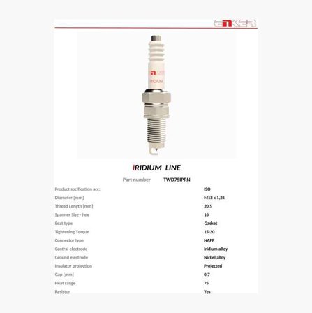 Tändstift TWD75IPRN