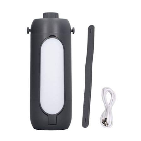 Sammenleggbar Campinglys Campinglanterne USB Oppladbar 10000mAh Dimbar Håndtak Hengelampe for Reise Mørkegrå