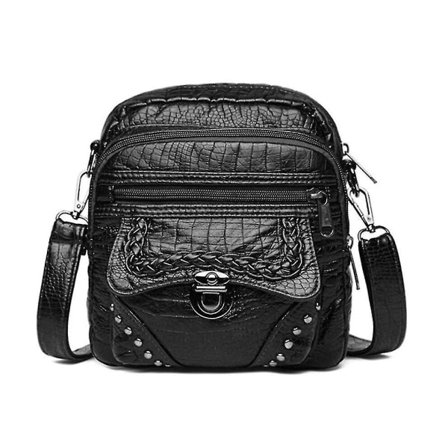 Dame Taske Blød Pu Skuldertaske Fe Casual Tasker Nitter Fash Lynlås F