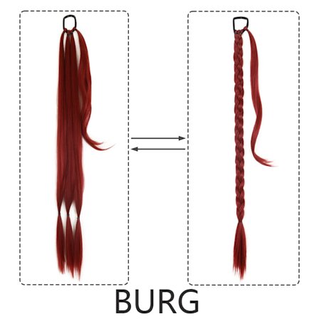 34" Erikoispitkä poninhäntä hiussolmiolla synteettinen punos poninhäntäpidennys Luonnolliset mustat hiukset Suorat tekohiukset itse punottu