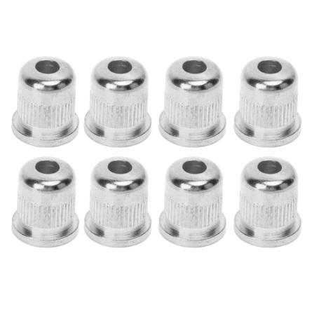 8 ST Guitar String Ferrule Legering Kompakt Bas Genom Body Spänne för Ersättning Silver