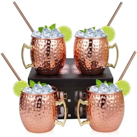 Moscow Mule Glas - Kobberglas - 500ml - 4-pak - Rustfrit stål - Tåler opvaskemaskine[co]