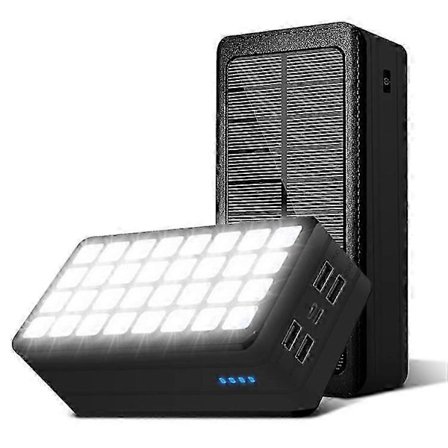 PSOOO PS-900 50000mAh Powerbank Ekstern Batteripakke med 32-LED Campinglys [4 Udgange og 2 Indgange]