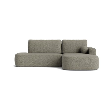 Monza chaiselong sovesofa, højrevendt med opbevaring - Puente Grøn - 286x175x90cm - Udslået seng 215x140cm - Klassisk stof, slidstærk & nem