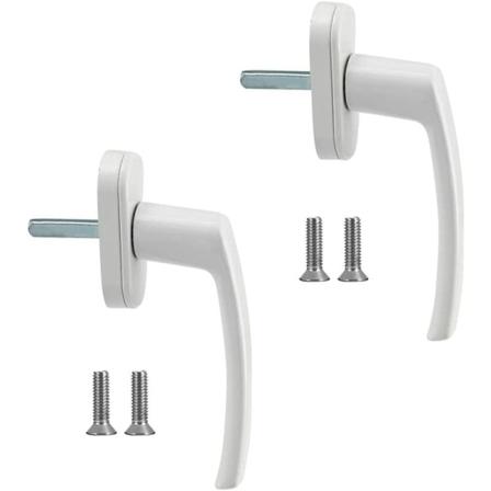 Fönsterhandtag 2 st aluminiumlegering fönsterhandtag Massivt aluminiumhandtag Vitt aluminiumdörrhandtag Kompatibelt med vanliga fönster och 