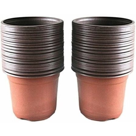 Sæt med 100 plastikpotter til såning og planter, 10 cm.pa